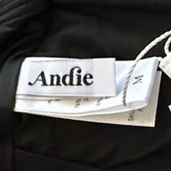 NWOT Andie The Belmar One Piece Swimsuit Crossover Tie Waist V Neck Black Size M - Picture 6 of 9